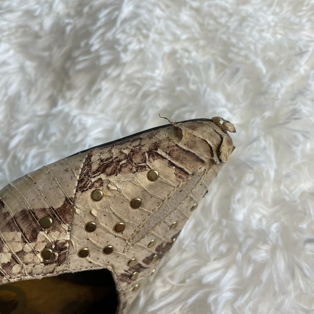 Sam Edelman Pointed Toe Snakeskin Flats - Picture 4 of 4